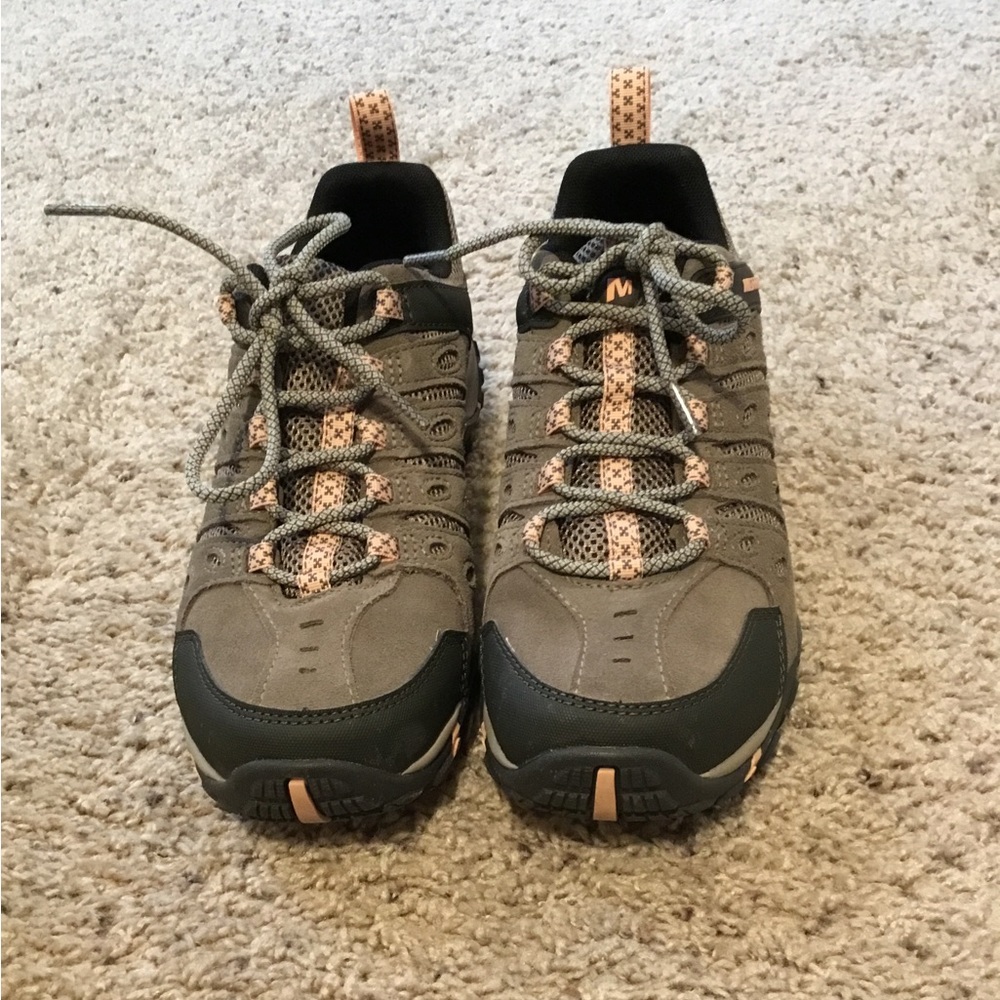 Merrell Women's Hiking Shoes Gray with Tan Accents